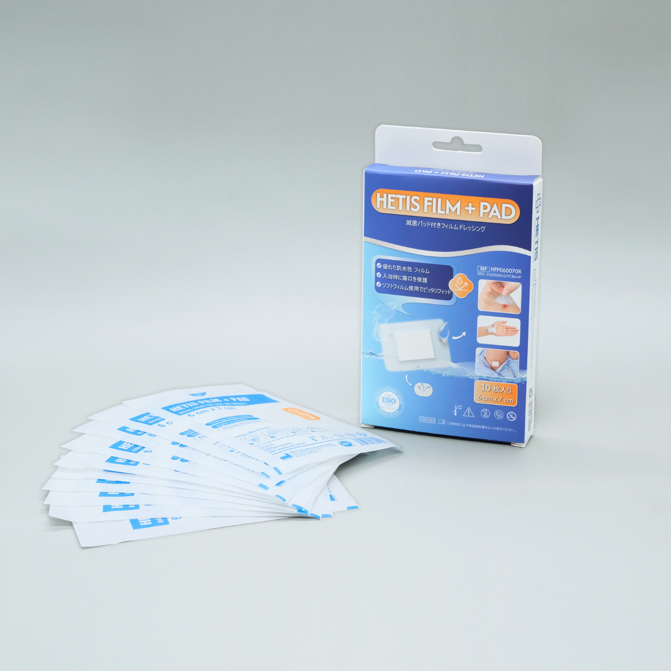 Miếng dán bảo vệ rốn bé sơ sinh HETIS FILM+PAD 6x8cm