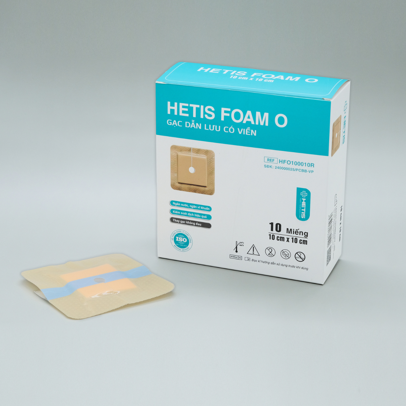 Gạc dẫn lưu có viền HETIS FOAM O