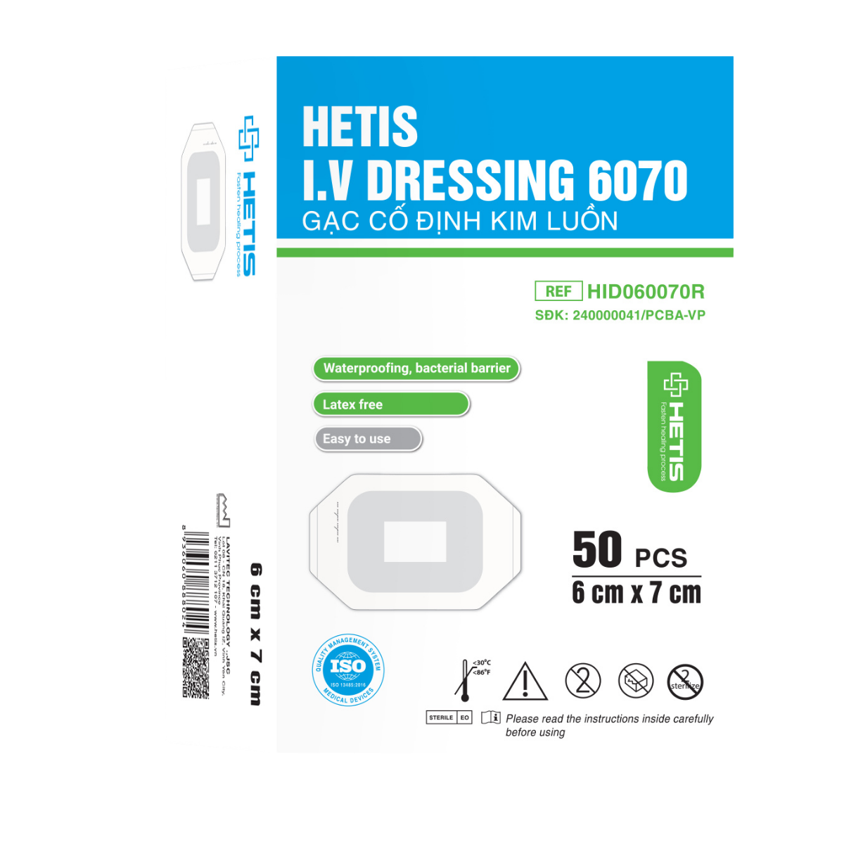 Gạc cố định kim luồn HETIS I.V DRESSING