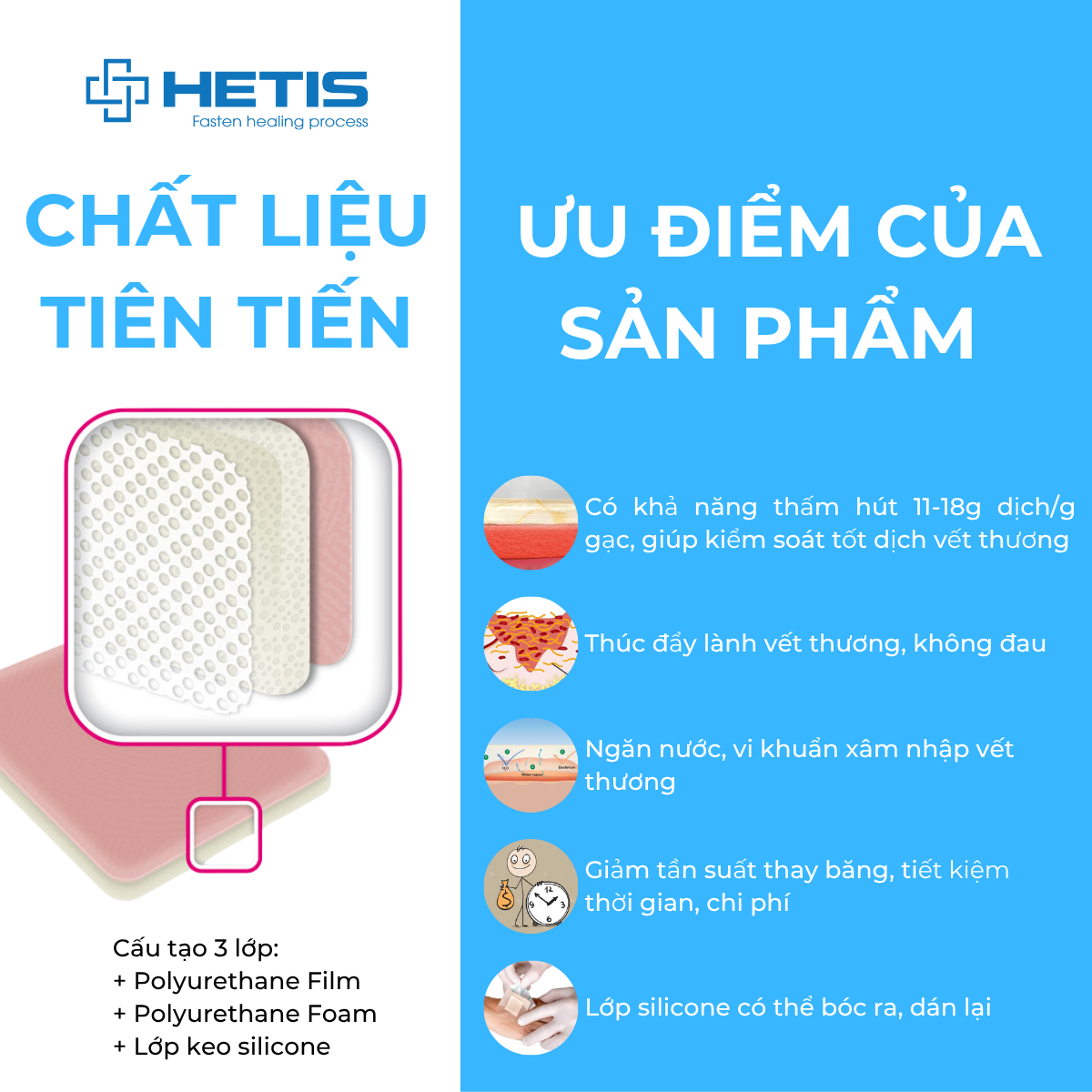 Hetis Non-Border Silicone Foam - uu diem