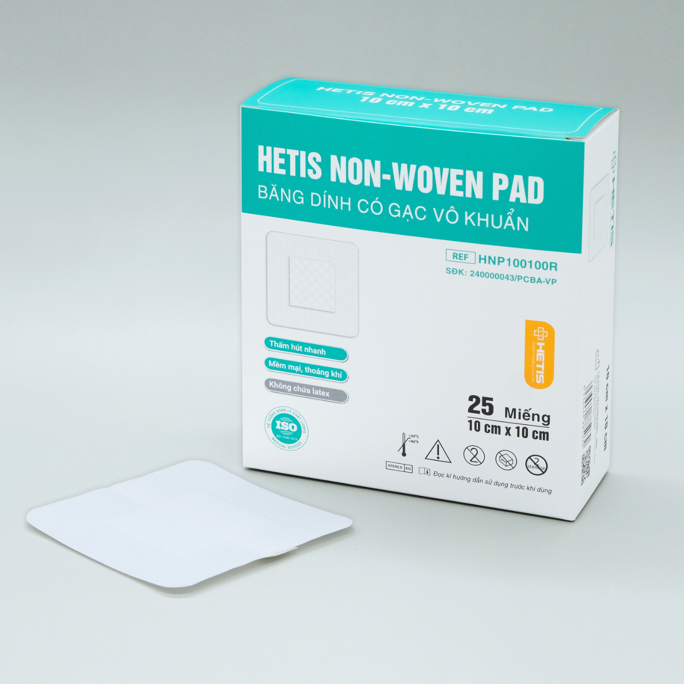 Băng dính có gạc vô khuẩn HETIS NON-WOVEN PAD