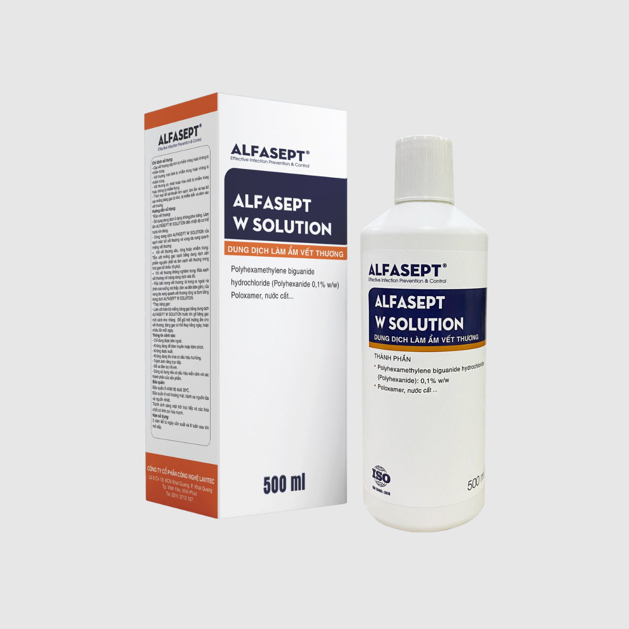 Dung dịch làm ẩm vết thương ALFASEPT W SOLUTION 500ML