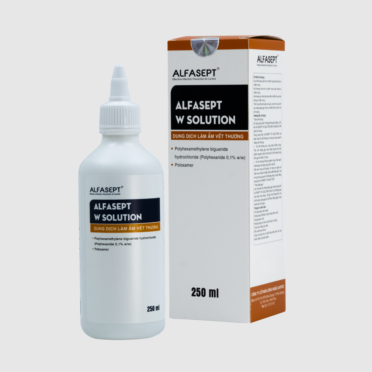 Dung dịch làm ẩm vết thương ALFASEPT W SOLUTION 250ML