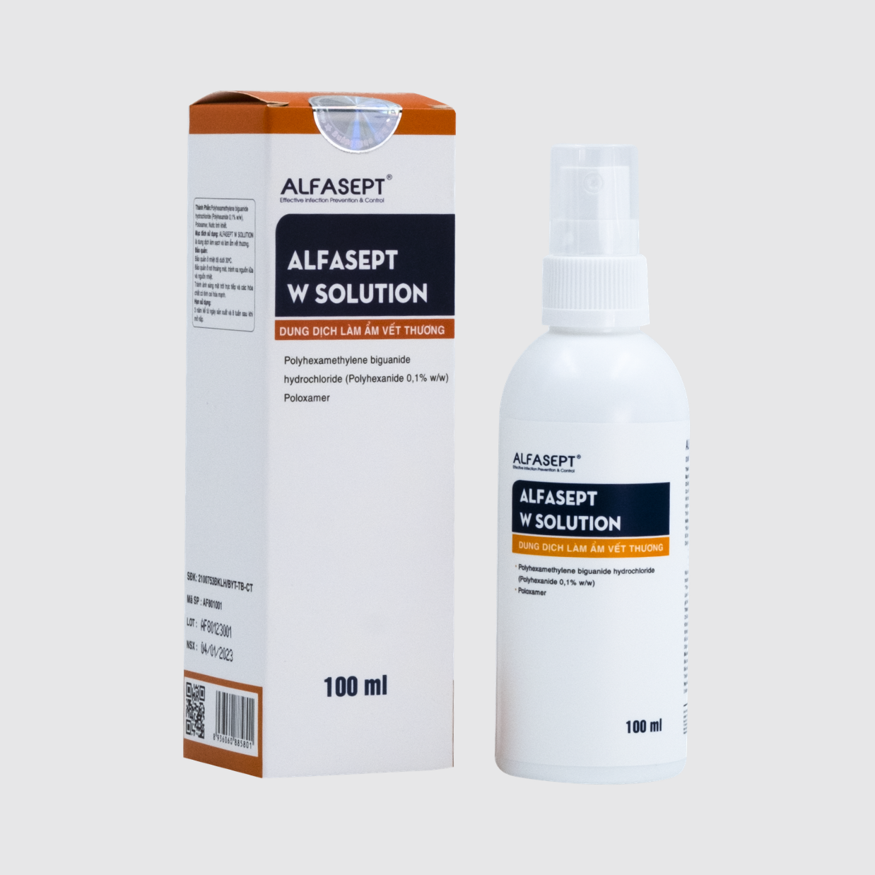 Dung dịch làm ẩm vết thương ALFASEPT W SOLUTION 100ML