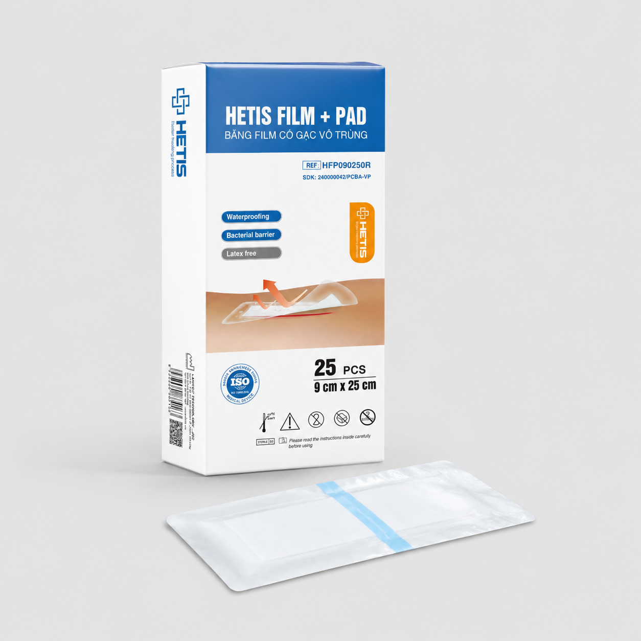 Miếng dán bảo vệ vết thương sinh mổ HETIS FILM+PAD